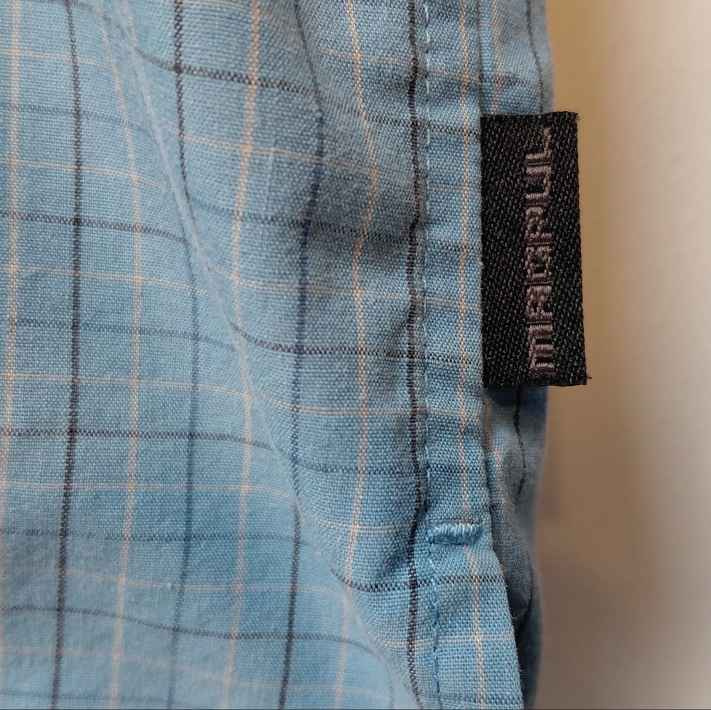 Magpul Snap Button Short Sleeve Shirt Men's Size Large Blue‎ Plaid - Picture 7 of 7